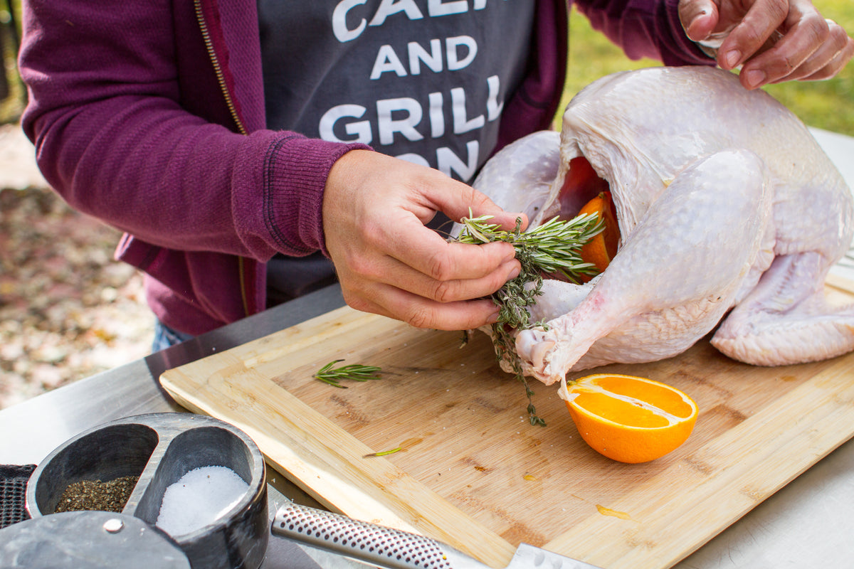 Herbs Into Turkey Cavity 3