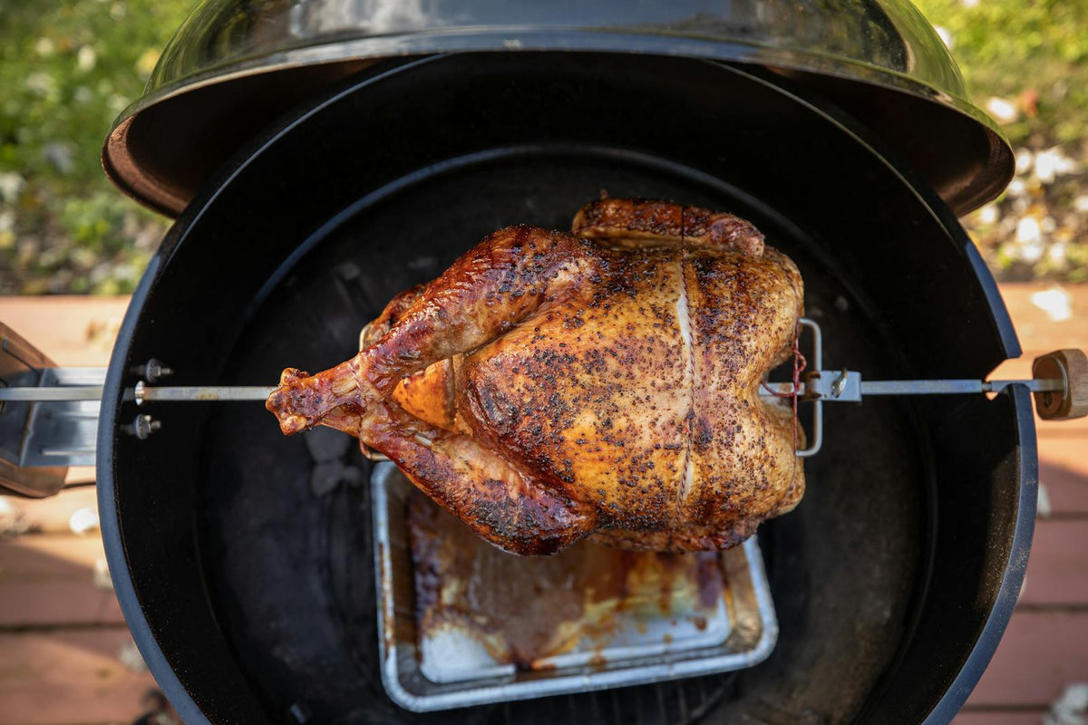 Turkey On Kettle Rotisserie 14