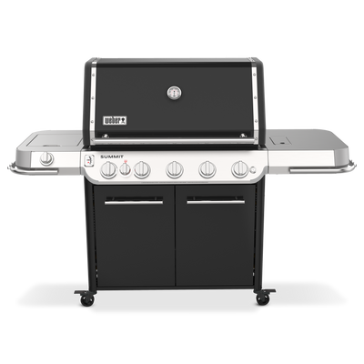 Weber Summit FS38 E gas grill combines five-burner cooking, a side burner, and expansive prep space for versatile outdoor cooking.