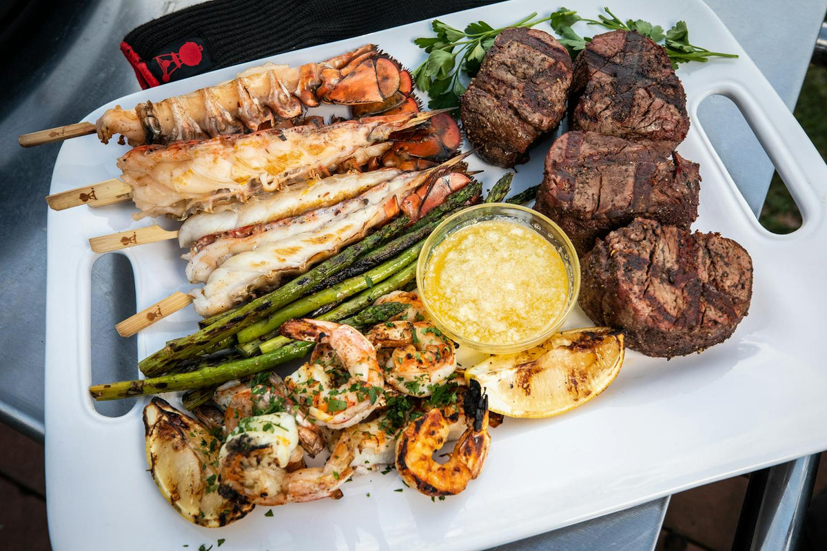2018 12 Holiday Lang Top Tips For Surf And Turf For Nye Photo Filets Garlicky Shirmp Summit Charcoal Lobster 22