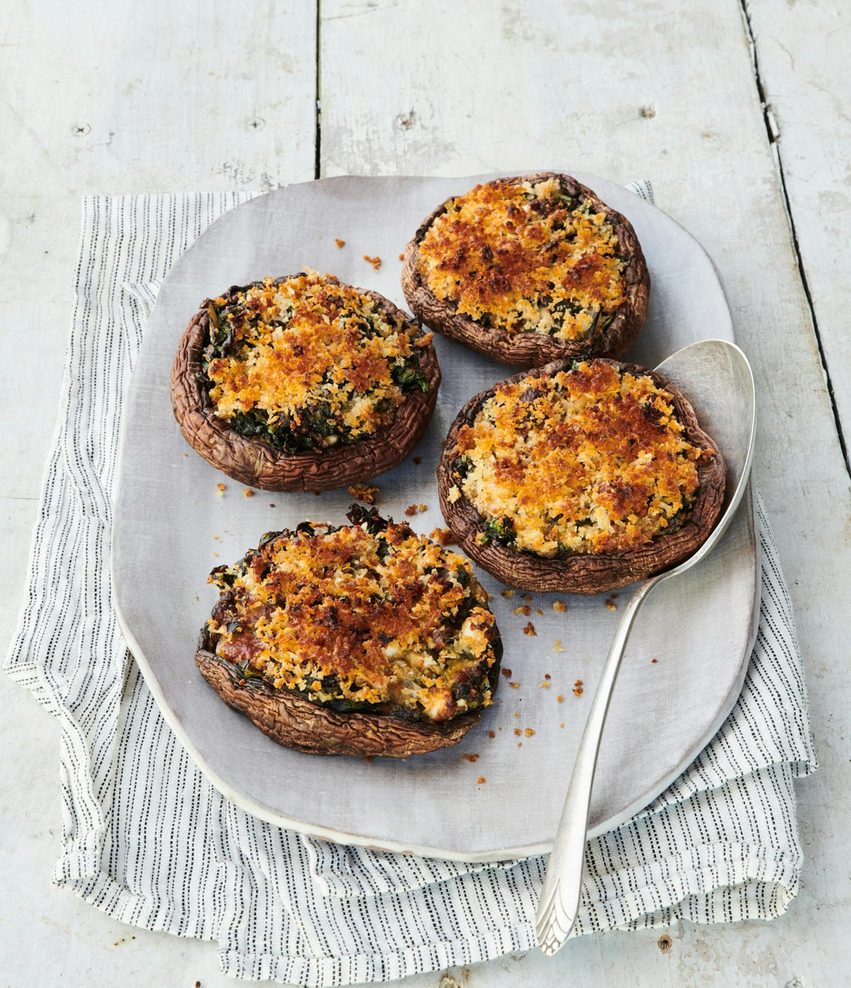 Portabello Mushrooms With Chard And Feta