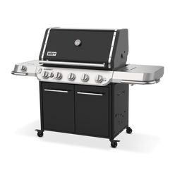 Weber Summit FS38 E gas grill combines five-burner cooking, expansive prep space, and enclosed storage for a complete outdoor cooking setup.