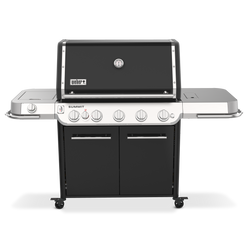 Weber Summit FS38 E gas grill combines five-burner cooking, a side burner, and expansive prep space for versatile outdoor cooking.