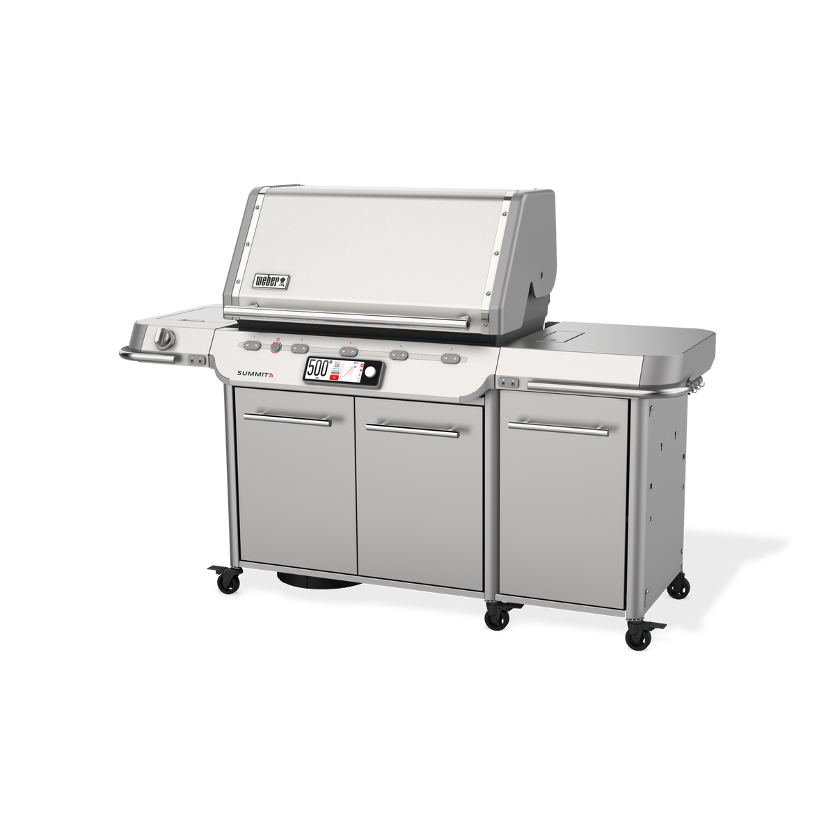 Weber Summit Smart FS38X S gas grill combines smart grilling technology, generous prep space, and built-in storage for an organized cooking setup.