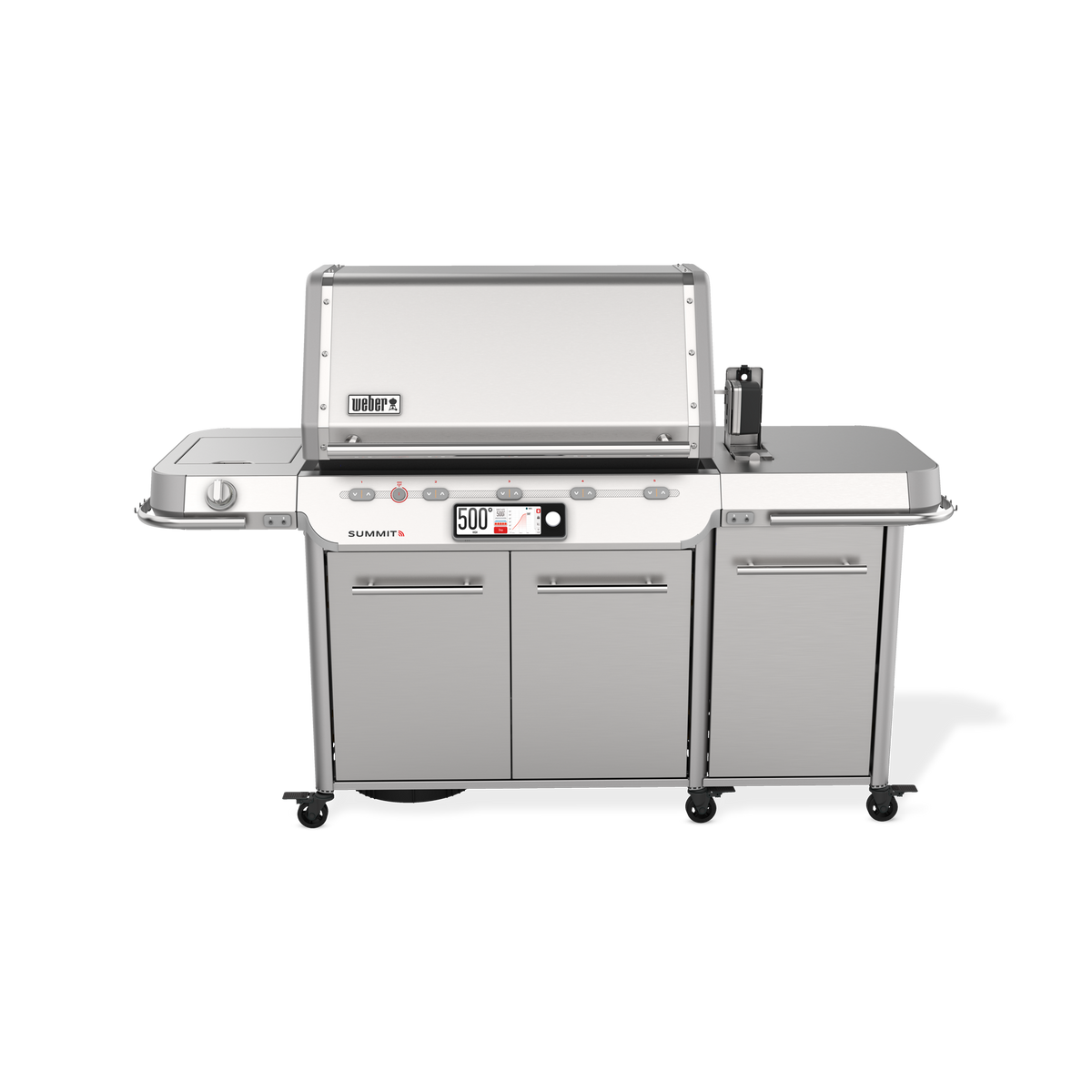 Weber Summit Smart FS38X S gas grill features a rotisserie system for slow-roasting meats with even, hands-free rotation.