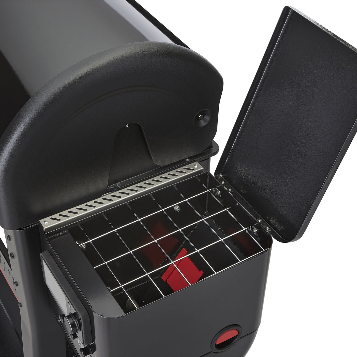 Pellet release handle makes it easy to empty or change wood pellets.