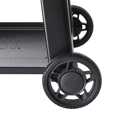 Close-up of wheels on the Weber Searwood.