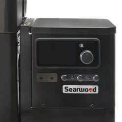 Digital controller on the Weber Searwood 600 wood pellet grill makes it easy to set and monitor cooking temperature.