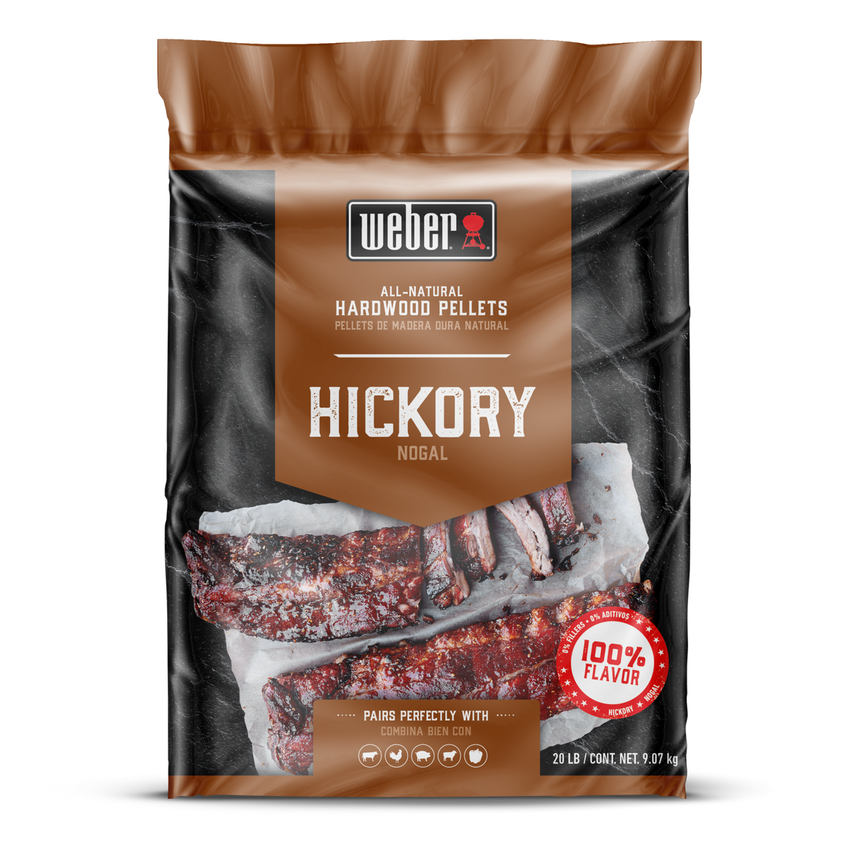 Granulés de bois dur naturel de hickory