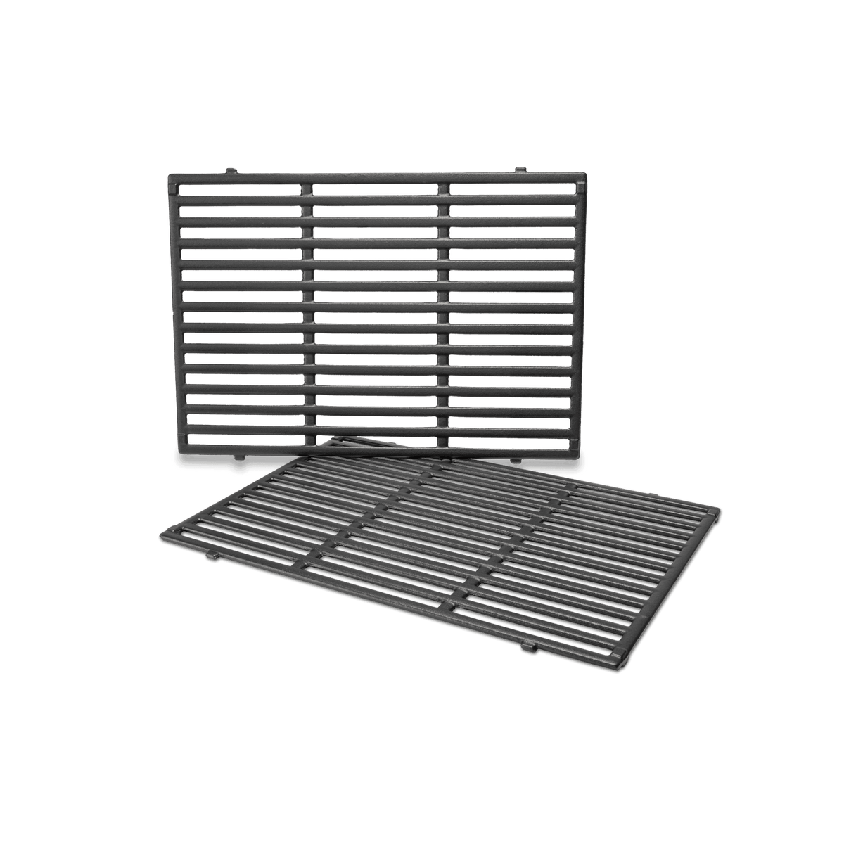 Parallel bars and cross supports form the rectangular design of the two porcelain-enameled cast-iron Cooking Grates.