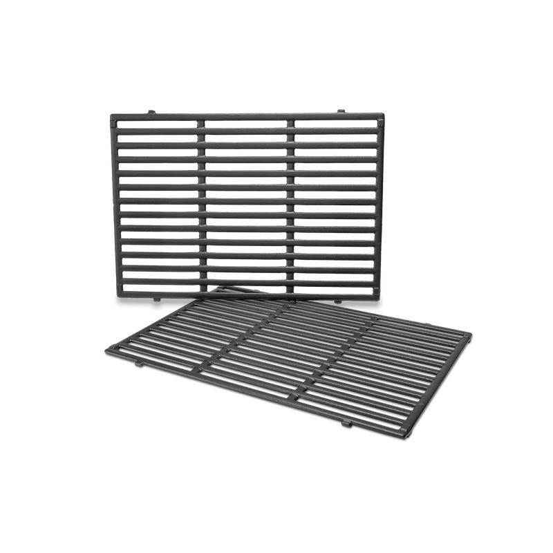 Parallel bars and cross supports form the rectangular design of the two porcelain-enameled cast-iron Cooking Grates.