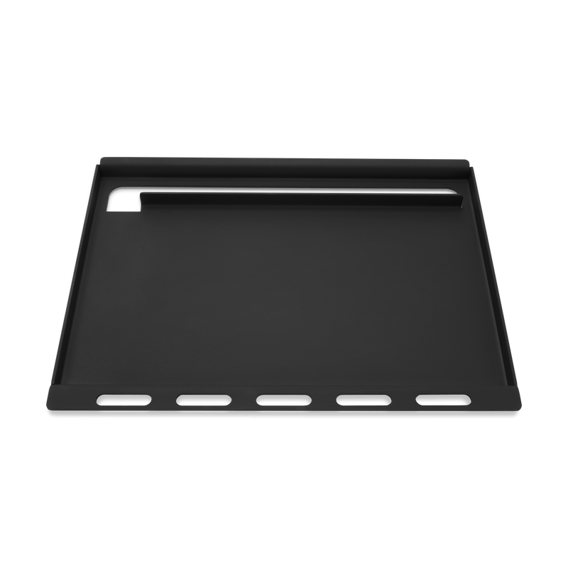 Rear grease slot on the Weber Rust-Resistant Griddle Insert directs grease into your grill’s grease management system for cleanup.