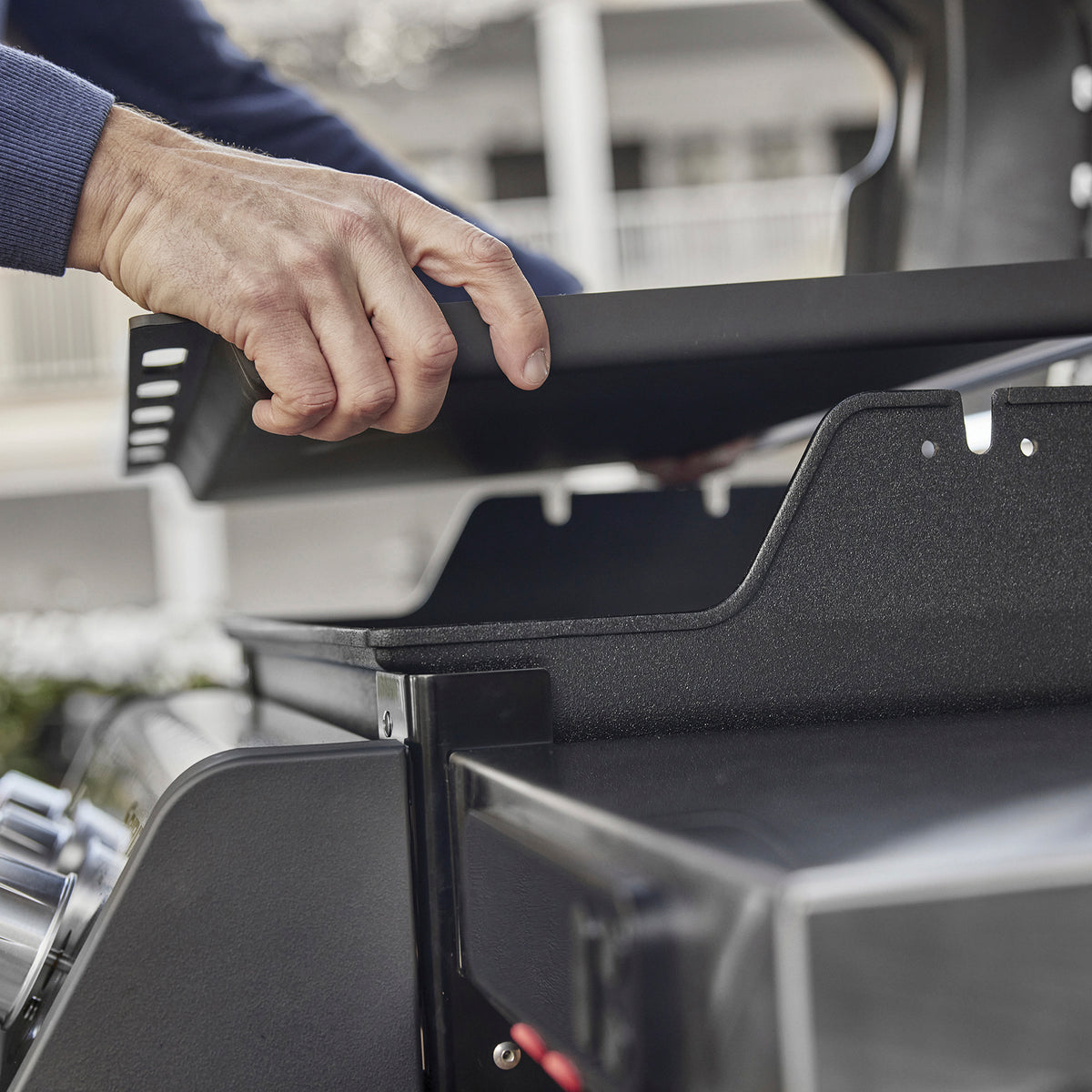 Weber Rust-Resistant Griddle Insert lowers into a compatible grill in place of the cooking grates to switch from grilling to griddling.