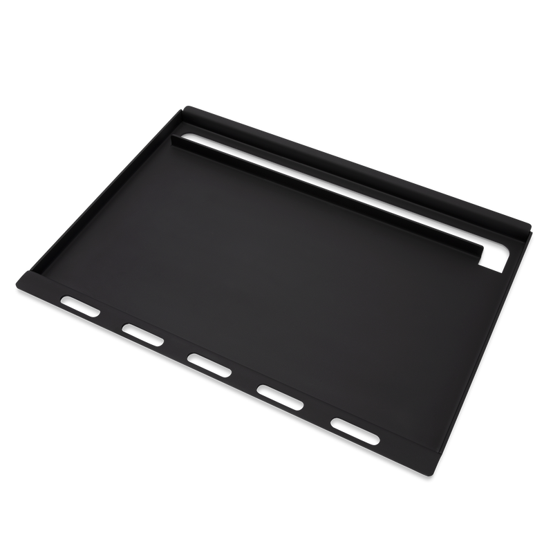 Pre-seasoned Weber Rust-Resistant Griddle Insert converts compatible grills into a griddle for burgers, eggs, and stir-fries.