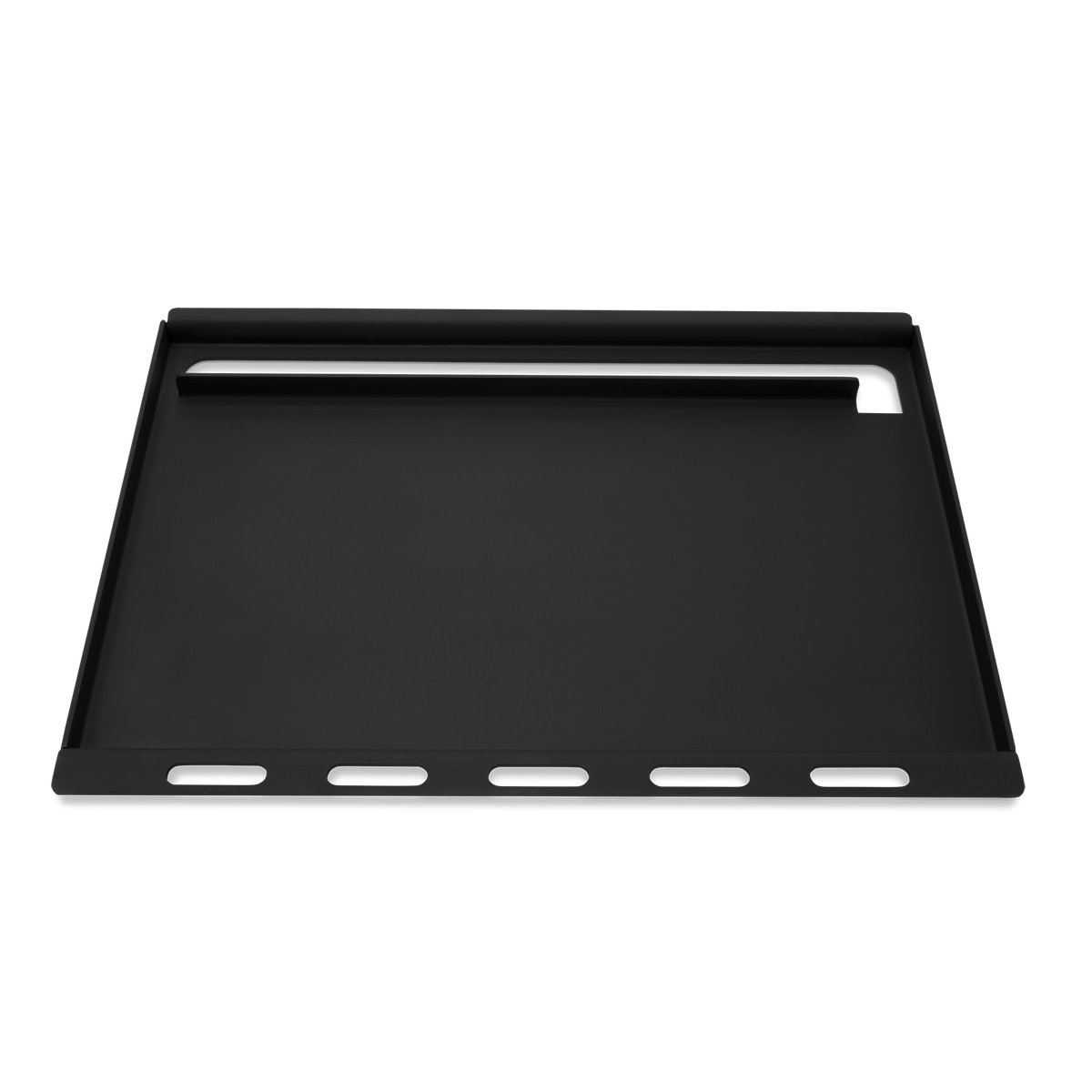 Rear grease slot on the Weber Rust-Resistant Griddle Insert directs grease into your grill’s grease management system for easy cleanup.