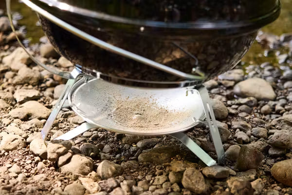 Protects patio or grilling surface from ash and debris and makes cleanup easy.