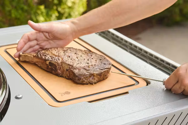 Get real-time food temperature alerts, fuel alerts, and flip & serve notifications at the grill or on your phone.